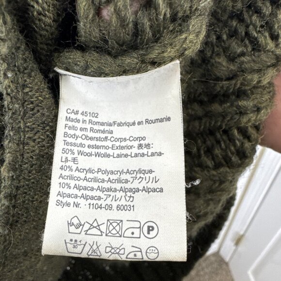 Scotch & Soda Men XL Cable Knit Wool Alpaca Blend Zip Jacket Green - Picture 8 of 8